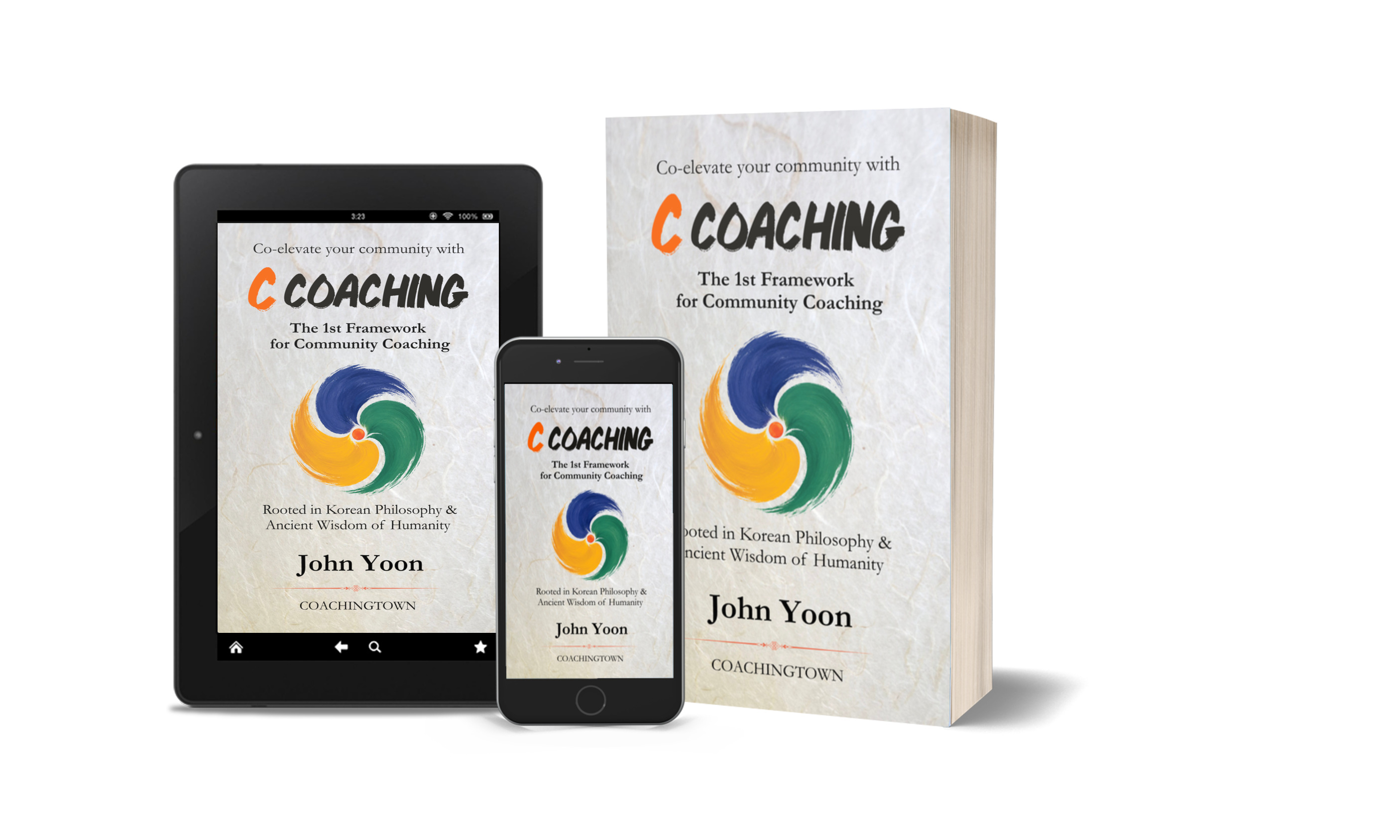 C Coaching ebook shown on tablet, phone, and in print